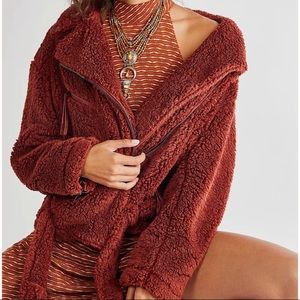 NWOT Free People Cozy Slouch Moto Jacket